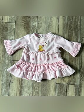 Vintage Y2K Classic Pooh Pink Ruffle Dress Top